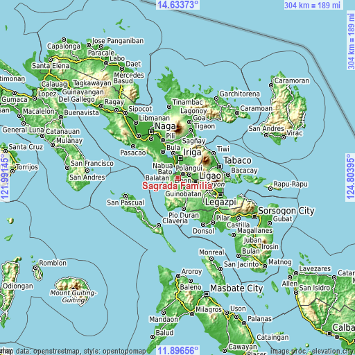 Topographic map of Sagrada Familia
