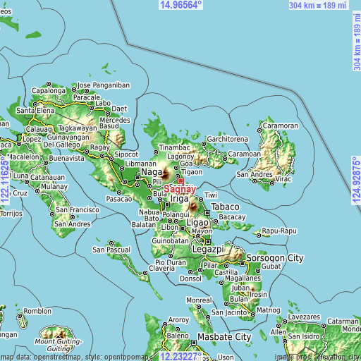 Topographic map of Sagnay