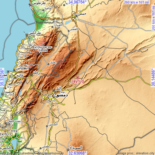 Topographic map of Jayrūd