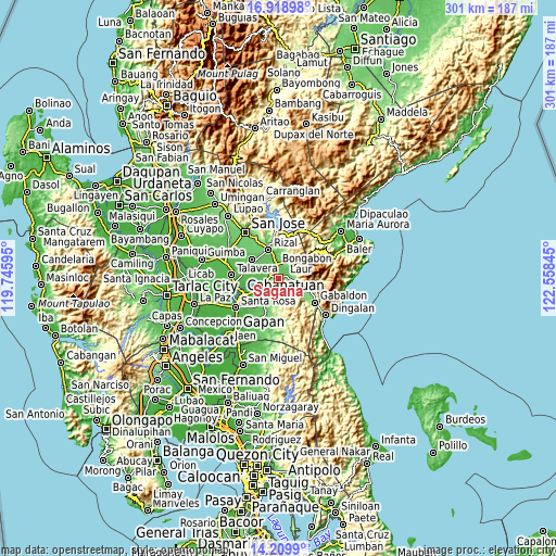 Topographic map of Sagana