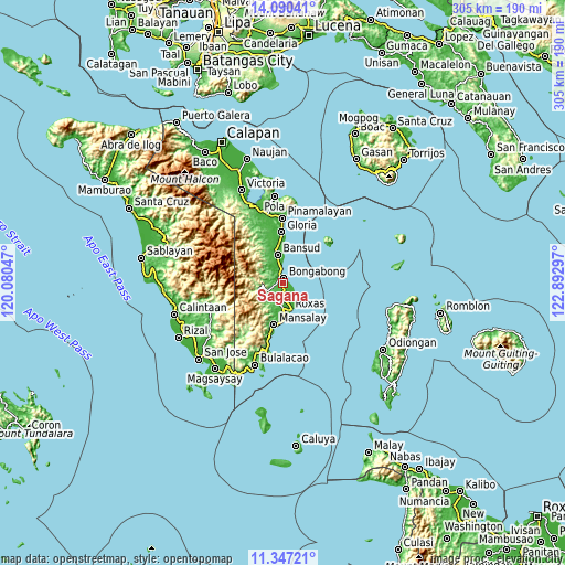 Topographic map of Sagana