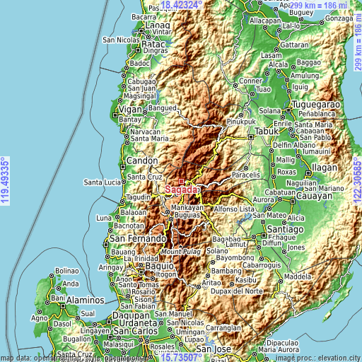 Topographic map of Sagada