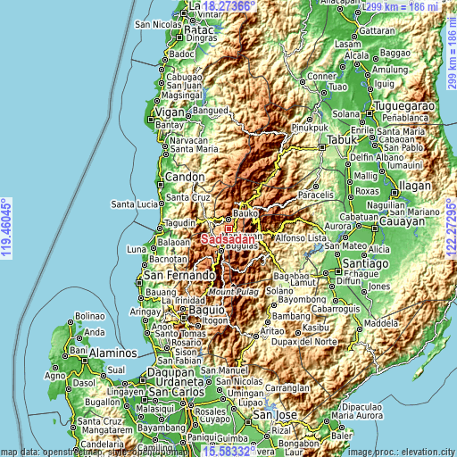 Topographic map of Sadsadan