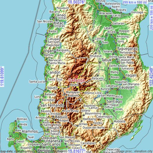 Topographic map of Sadanga