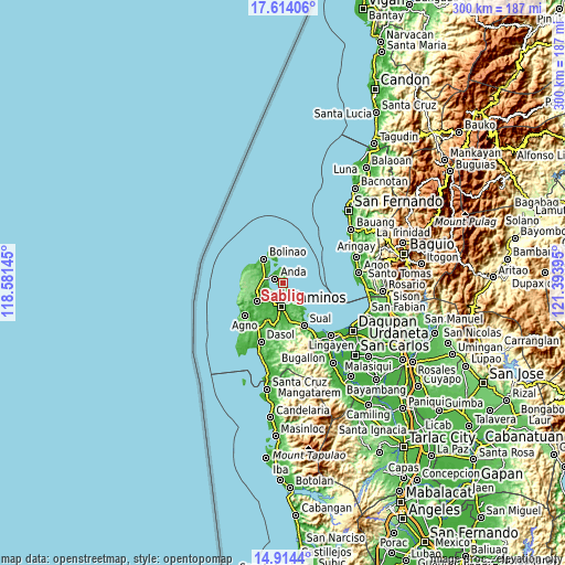 Topographic map of Sablig