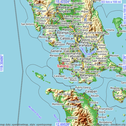 Topographic map of Sabang