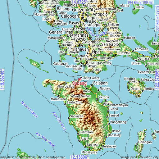 Topographic map of Sabang