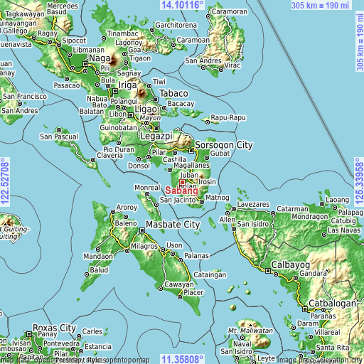 Topographic map of Sabang