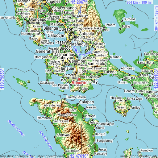 Topographic map of Rosario