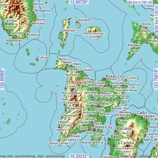 Topographic map of Rosario