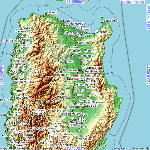 Topographic map of Liwan