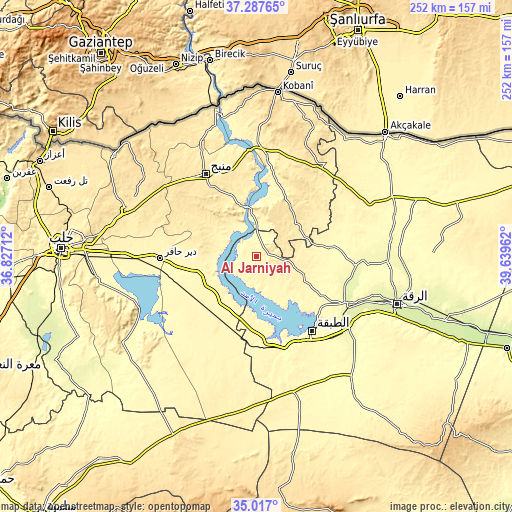Topographic map of Al Jarnīyah