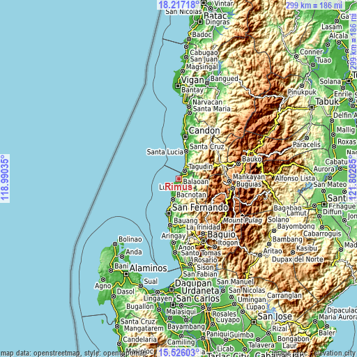 Topographic map of Rimus