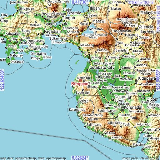 Topographic map of Rimpeso