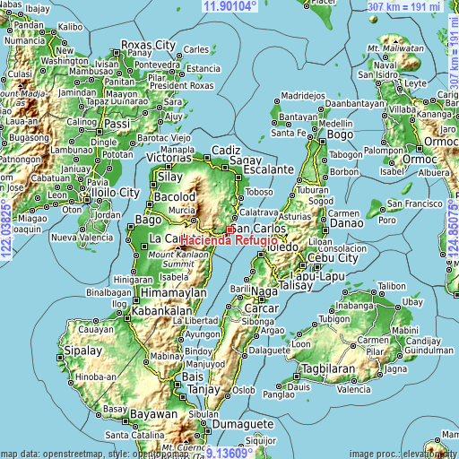 Topographic map of Hacienda Refugio