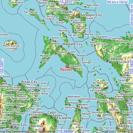 Topographic map of Recodo