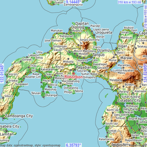 Topographic map of Robonkon