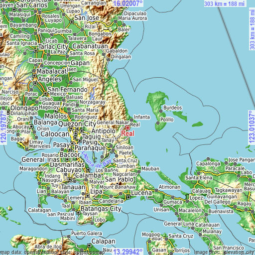 Topographic map of Real