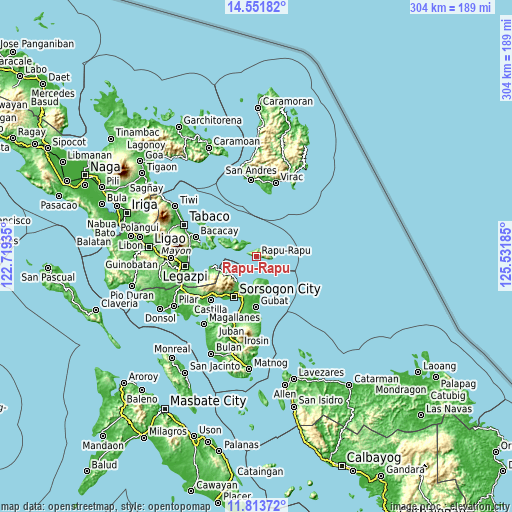 Topographic map of Rapu-Rapu