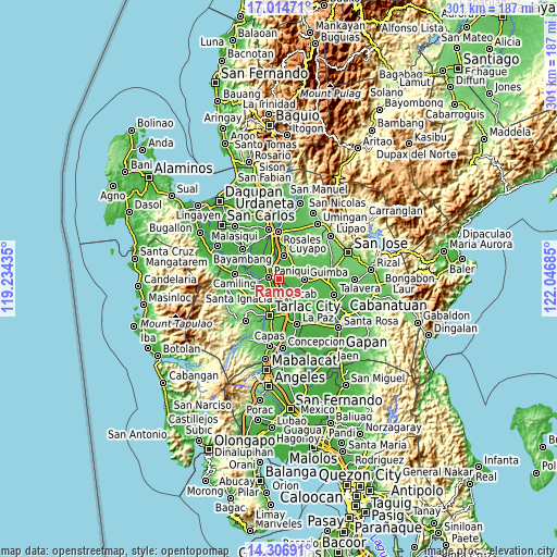 Topographic map of Ramos