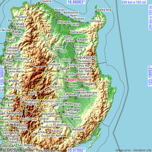 Topographic map of Ragan Norte