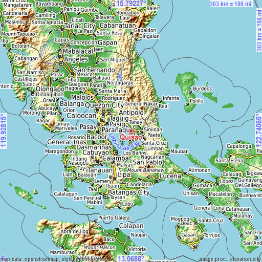 Topographic map of Quisao