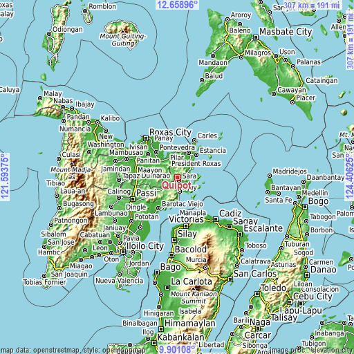 Topographic map of Quipot