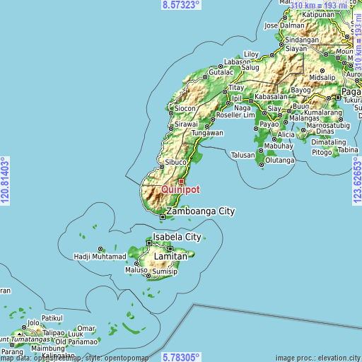 Topographic map of Quinipot