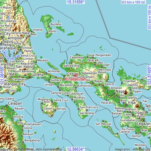 Topographic map of Kinatakutan