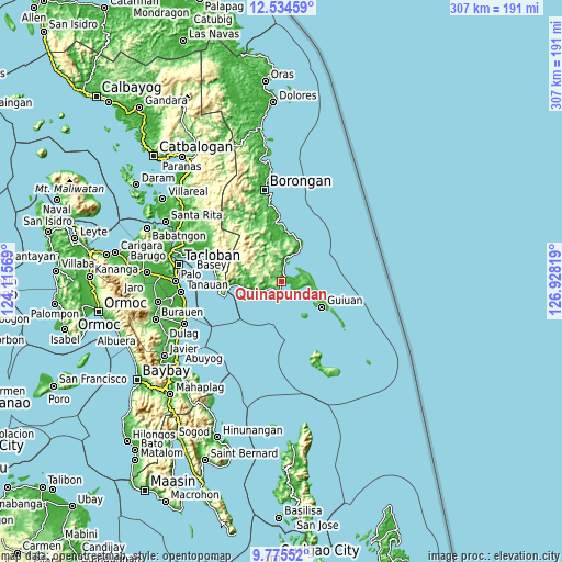 Topographic map of Quinapundan