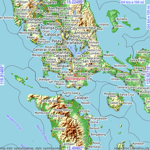 Topographic map of Quilo-quilo