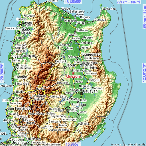 Topographic map of Quezon