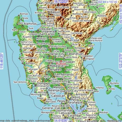 Topographic map of Putlod
