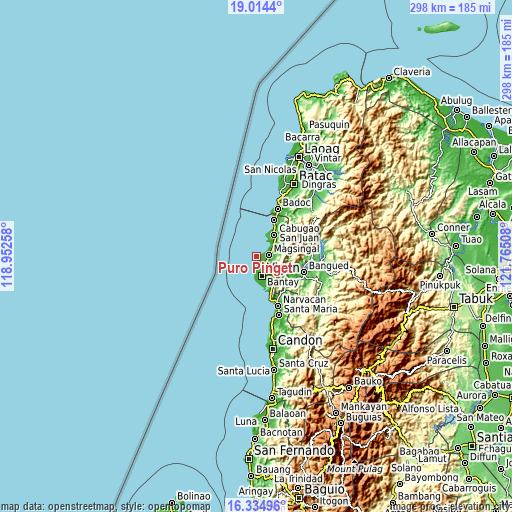 Topographic map of Puro Pinget