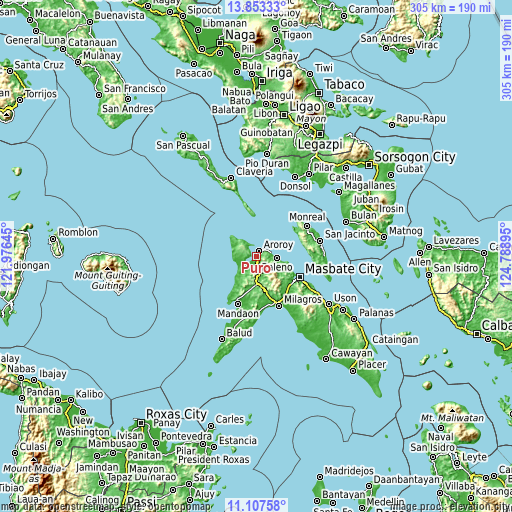 Topographic map of Puro