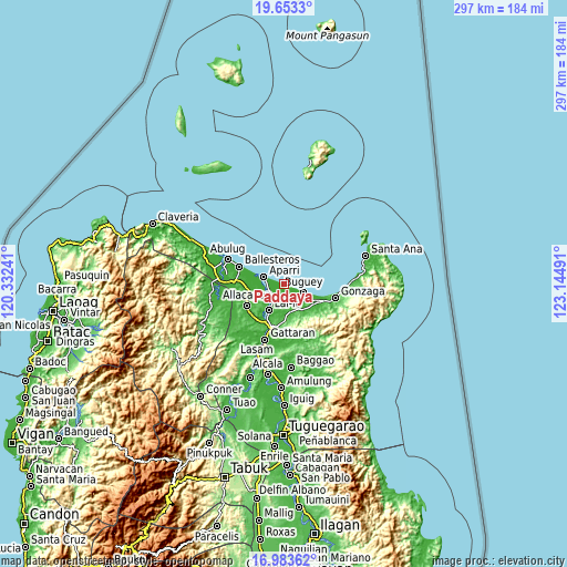 Topographic map of Paddaya