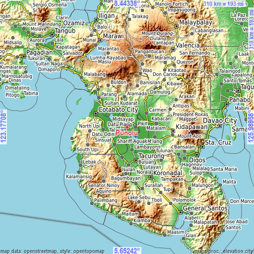 Topographic map of Punolu