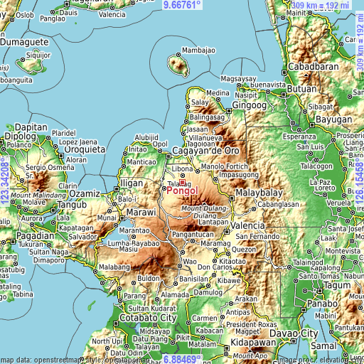 Topographic map of Pongol