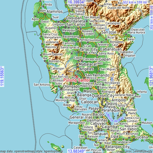 Topographic map of Pulung Santol