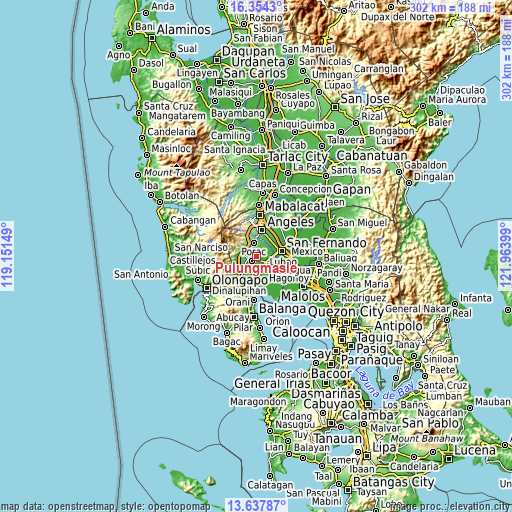 Topographic map of Pulungmasle