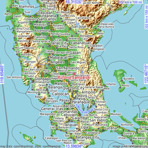 Topographic map of Pulong Sampalok