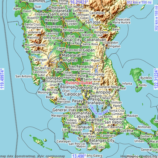 Topographic map of Pulong Gubat