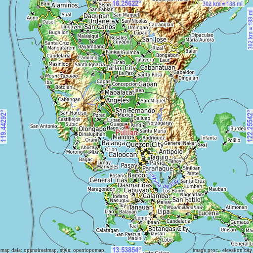 Topographic map of Pulilan