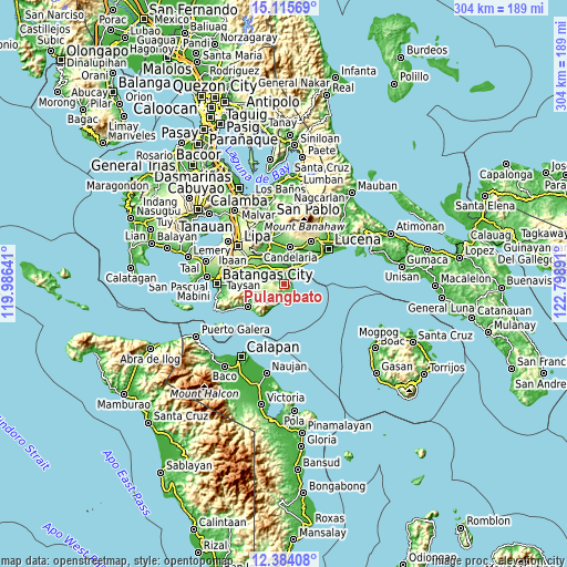 Topographic map of Pulangbato