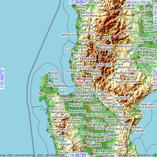 Topographic map of Pugo
