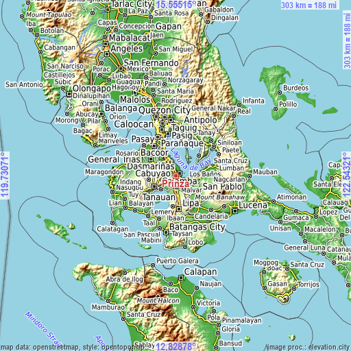 Topographic map of Prinza