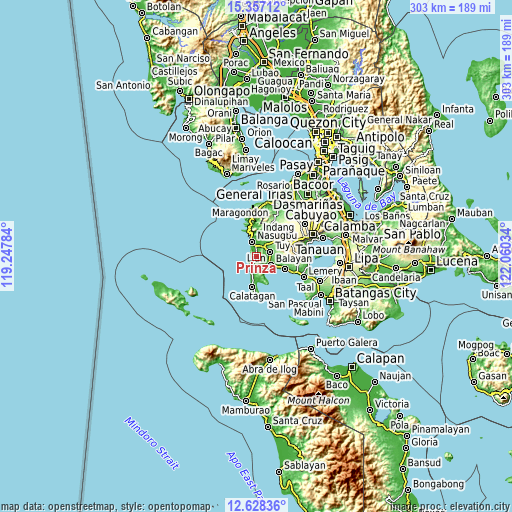 Topographic map of Prinza