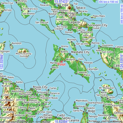 Topographic map of Potot