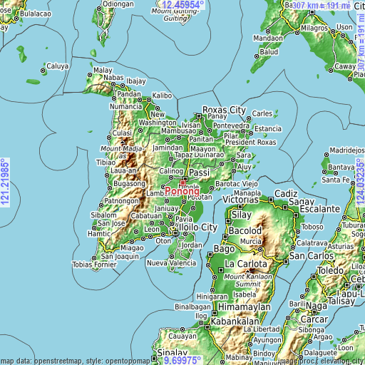 Topographic map of Ponong