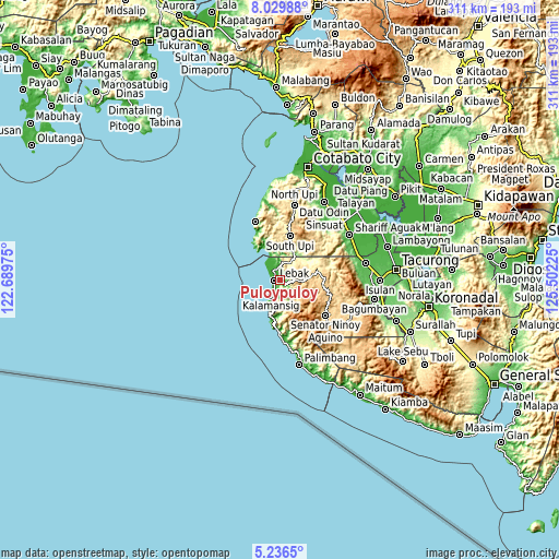 Topographic map of Puloypuloy